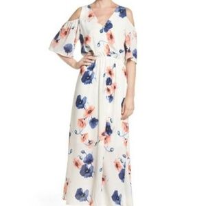 FRAICHE BY J Nordstrom Cold Shoulder Long Dress